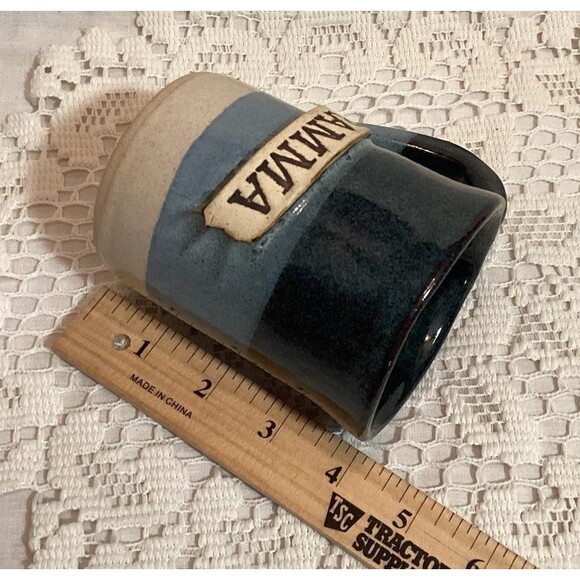 GRAMMA Coffee Mug Stegall Studio Art Pottery Hand Thrown Blue Stoneware - Picture 6 of 6